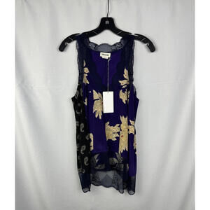 Zadig & Voltaire Tavis Blossom Sleeveless Silk Blouse Purple Size S